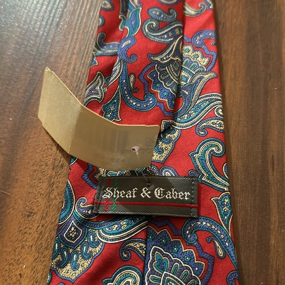NWT Vintage Sheaf & Caber 100% Paisley Red Blue Teal Neck Tie, Original Sears - Picture 5 of 10